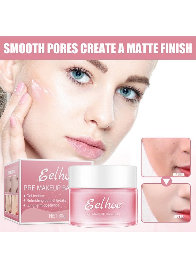 Pre Makeup Base Gel,Hydrating Primer Face Makeup for Dry or Oily Skin, Silk Pore and Wrinkle Minimizer, Silicone and Oil Free Gel Formula with Cooling Effect (30g)