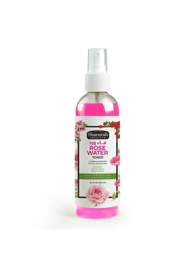 ICAN Shararah Beauty Rose Water Face Toner Spray 250 ML | Alcohol-Free Hydrating & Refreshing Facial Toner