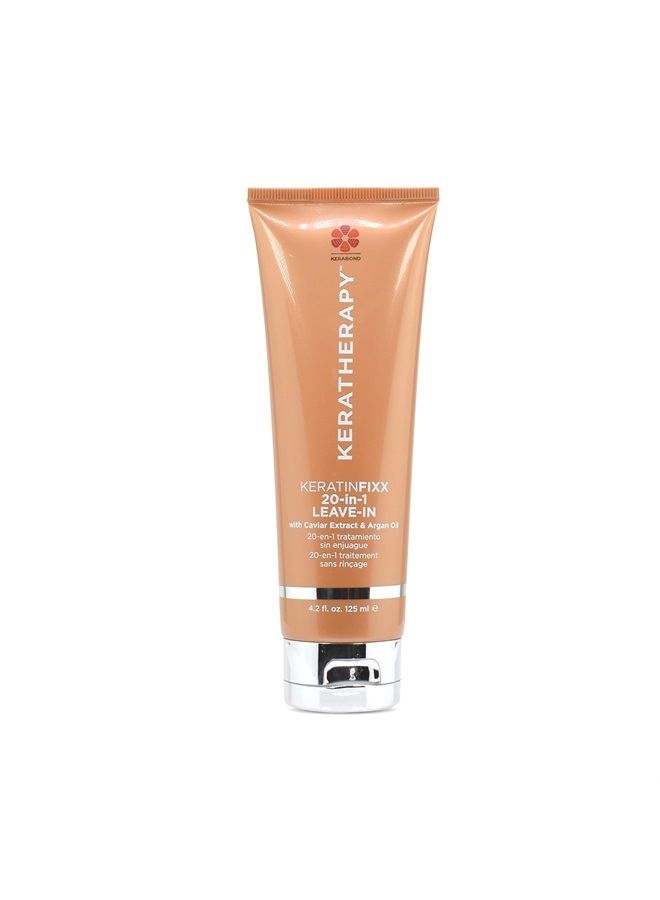 Keratin Infused KeratinFIXX 20-in-1 Leave-in, 4.2 fl. oz., 125 ml - Smoothing Leave in Conditioner Transforms Your Hair with 20 Benefits in 1 Easy Step - With Caviar Extract, & Argan Oil