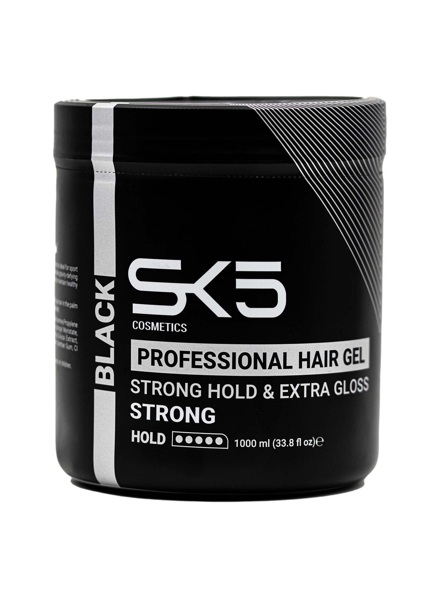 SK5 Black Strong Professional Hair Gel - 1000ml Extra Gloss & Hold