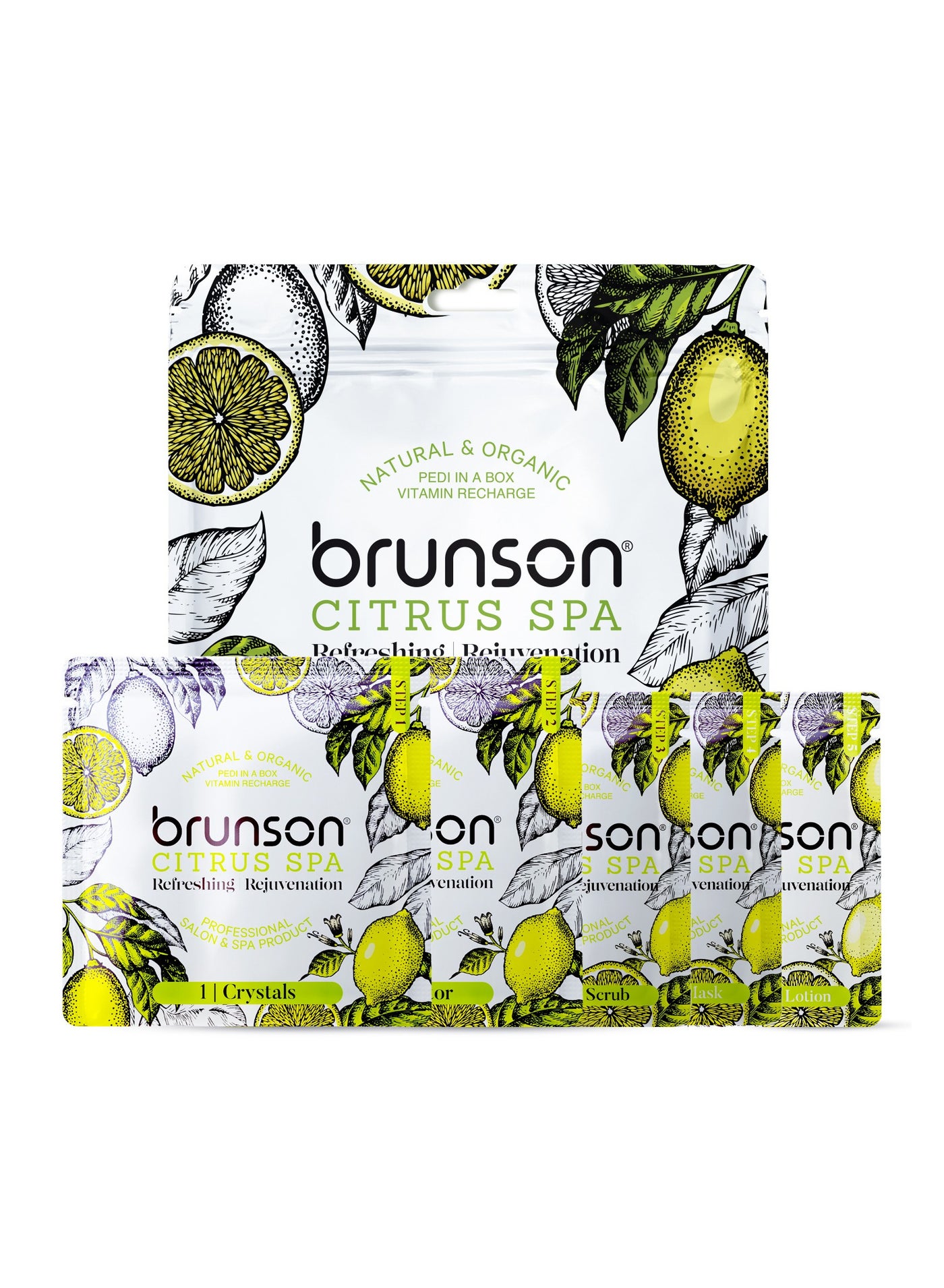 Brunson Pedicure Spa Kit 5-in-1 Natural & Organic Spa Kit – DIY Relaxation, Hydration, and Luxury Foot Care with Scrub, Soak, and Spa Essentials for Smooth Foot Professional Use (Lavender, Lavender)