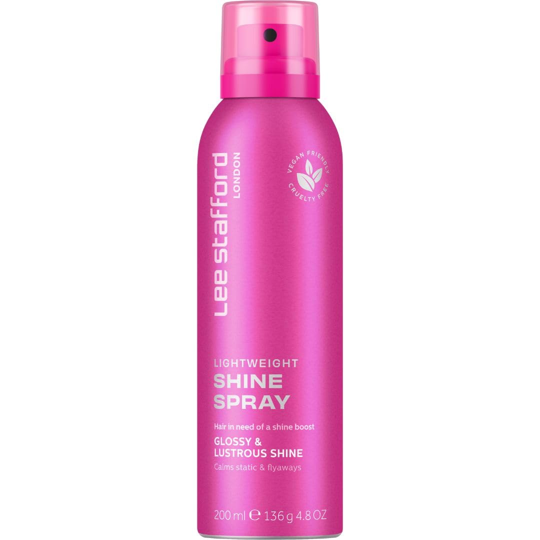 Lee Stafford Hair Shine Spray | Styling - Lightweight Smoothing Gloss Mist for Shiny, Anti Frizz Hairspray, Luminous Finishing Product, Men & Women, 4.8 Oz