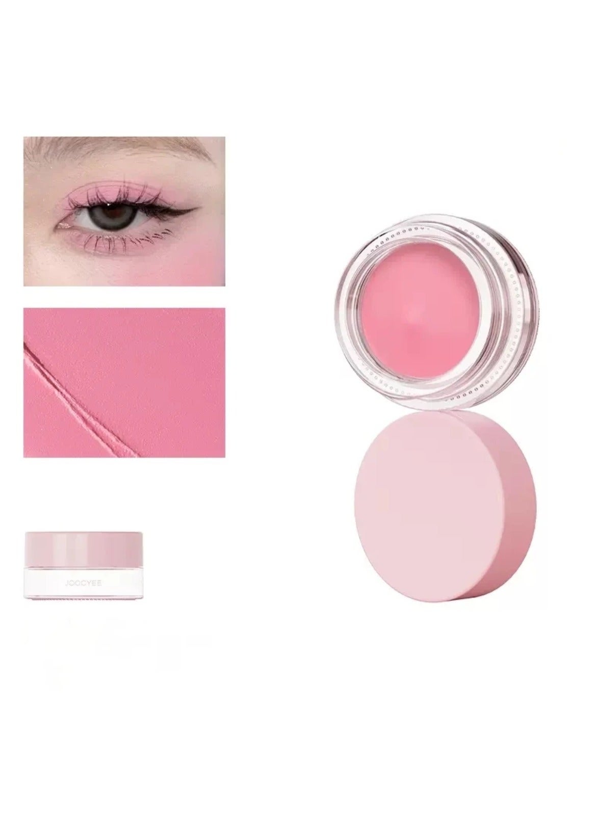 Multi-Use Cream Pink Powder Series Eye Shadow Blush Highlighter Matte Shimmer Glitter Various Textures Face Makeup (C03 Lucky Powder)
