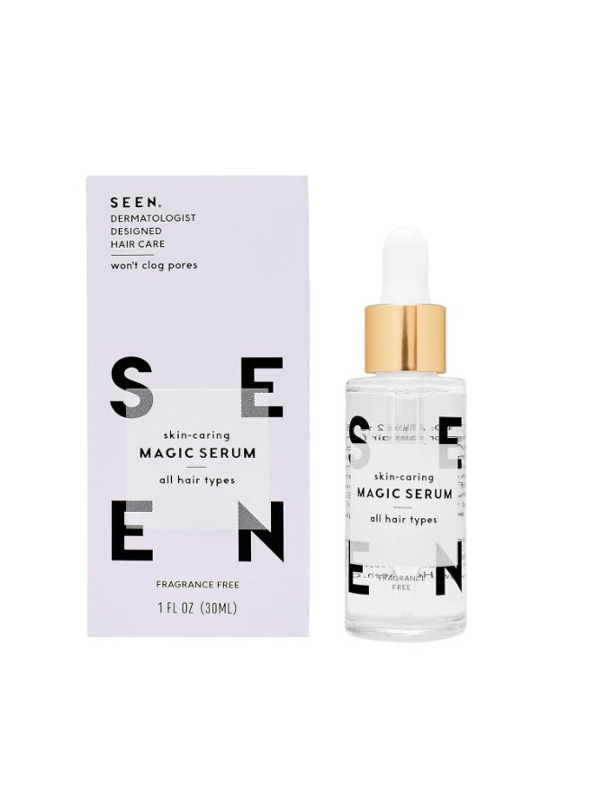 SEEN Magic Serum, Fragrance Free - Non-Comedogenic & Hair Serum- Anti Frizz- Dermatologist-Developed - Safe for Sensitive, Eczema & Acne Prone Skin