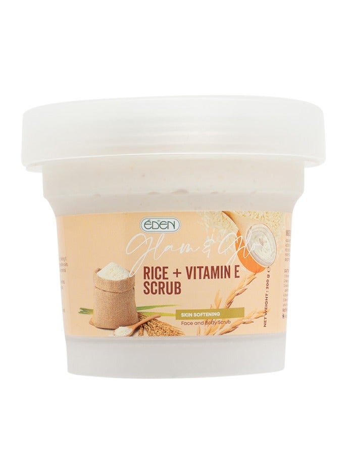 Glam & Glow Rice + Vitamin E Scrub 200g