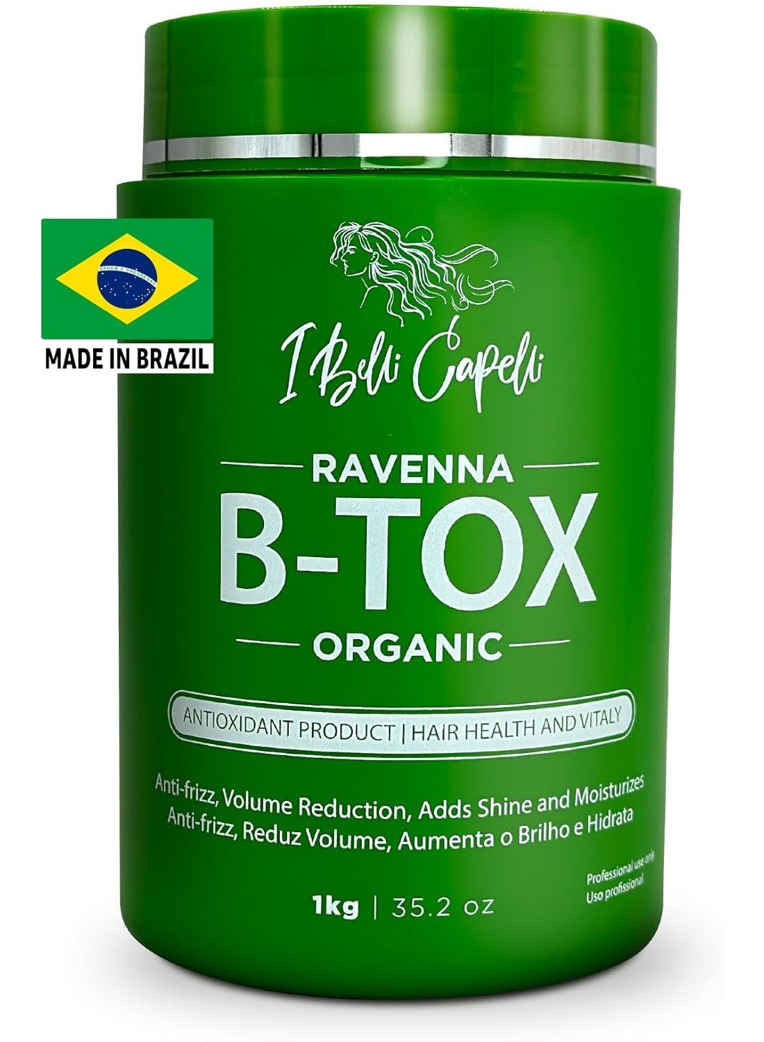 Ravina Organic Hair Botox Treatment My Hair Botox Para El Cabello Formaldehyde Free Serugia Cabellar Para El Cabello Anti Frizz Reduces Hair Density Smoothing 35.2 oz (1 kg)