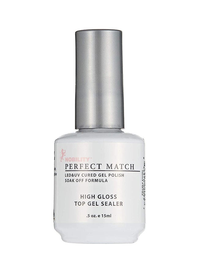 Perfect Match UV Cured Ultra Thin Nail Polish Top Gel Sealar, 0.5 oz. PMT02