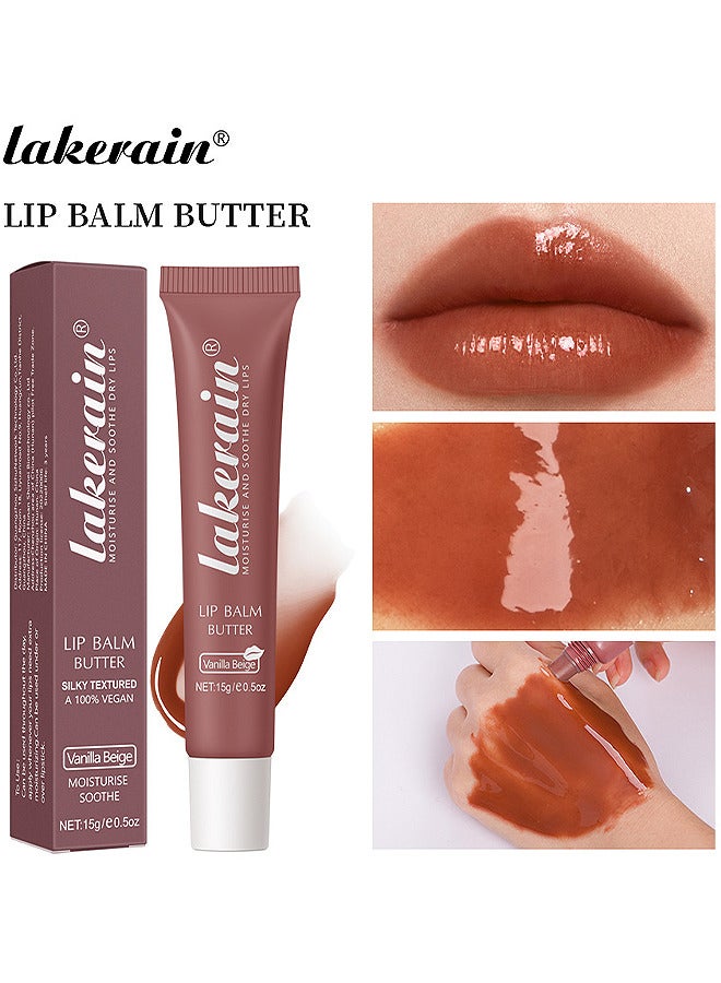 Lip Balm Butter, Moisturizing Lip Balm For Dry Cracked Lips, Ultra-Nourishing Lip Care Moisturizer For Soft, Smooth And Supple Lips (Vanilla Beige)