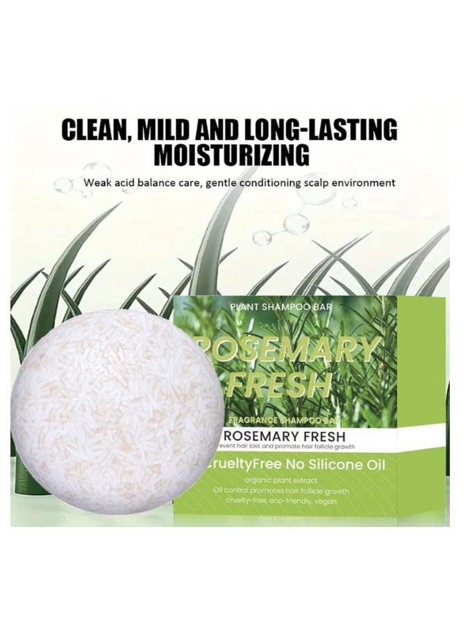 Rosemary Soap for Hair Growth, 1 Pcs Rosemary Shampoo Soap, Organic Rosemary Solid Shampoo Bar for Thinning Hair, Hair Loss, Repairs Damaged Hair, Deep Cleansing, Control Oil, Hydrates Scalp