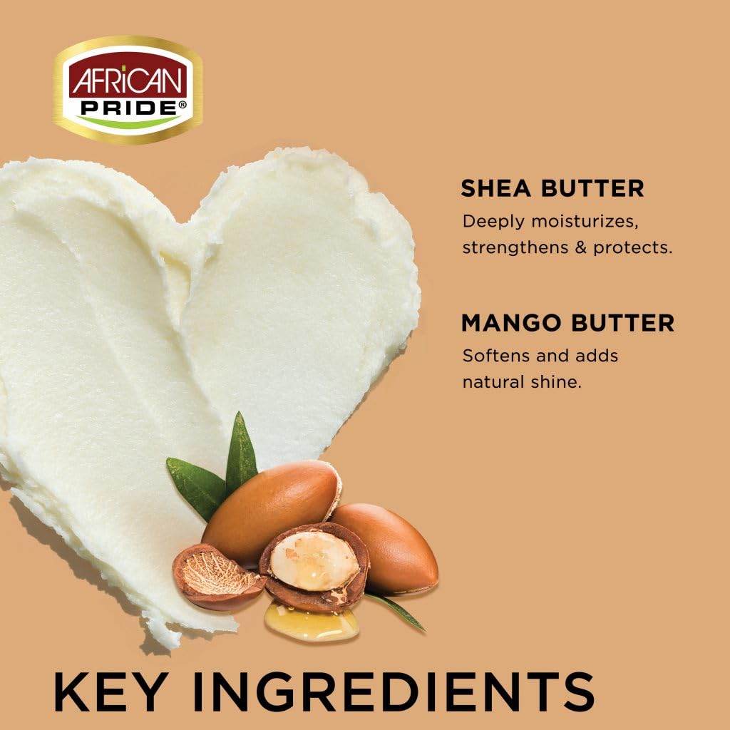 African Pride Shea Miracle Silky Curls Hair Moisturizer - Contains Shea & African Mango Butter, 12 Oz