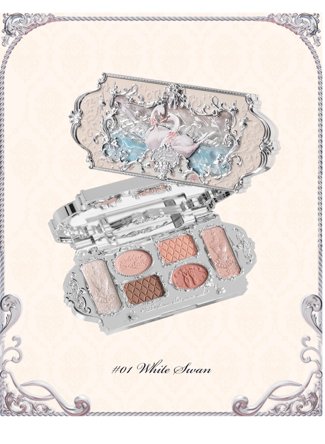 Swan Ballet 6-Color Eyeshadow Palette Delicate Matte Glow Shimmer Waterproof Eye Shadow Beauty Makeup Cosmetics, 6.5g (01 White Swan)