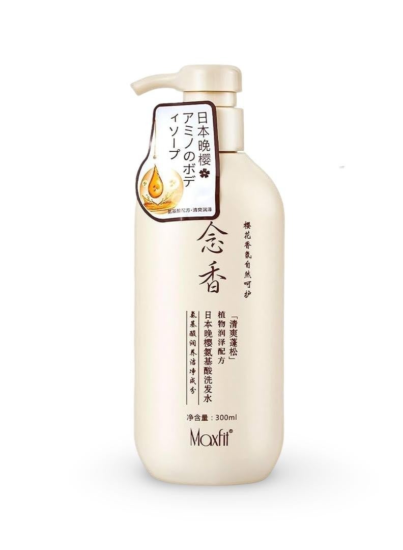 Maxfit Anti Hair Fall Shampoo 300ml | Cherry Blossom Extract | Dandruff Control, Scalp Cleanser, Strengthens Hair & Boosts Growth