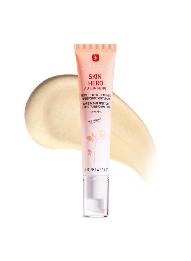 Skin Hero with White Ginseng, Facial Concealer and Makeup Primer - Non-Tinted Bare Skin Perfecting Face Moisturizer Smooths, Blurs & Illuminates Skin - Silicone Free Korean Skincare
