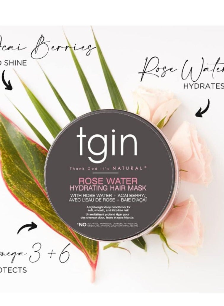 Rose Water Hydrating Hair Mask for Curls Kinks Waves
