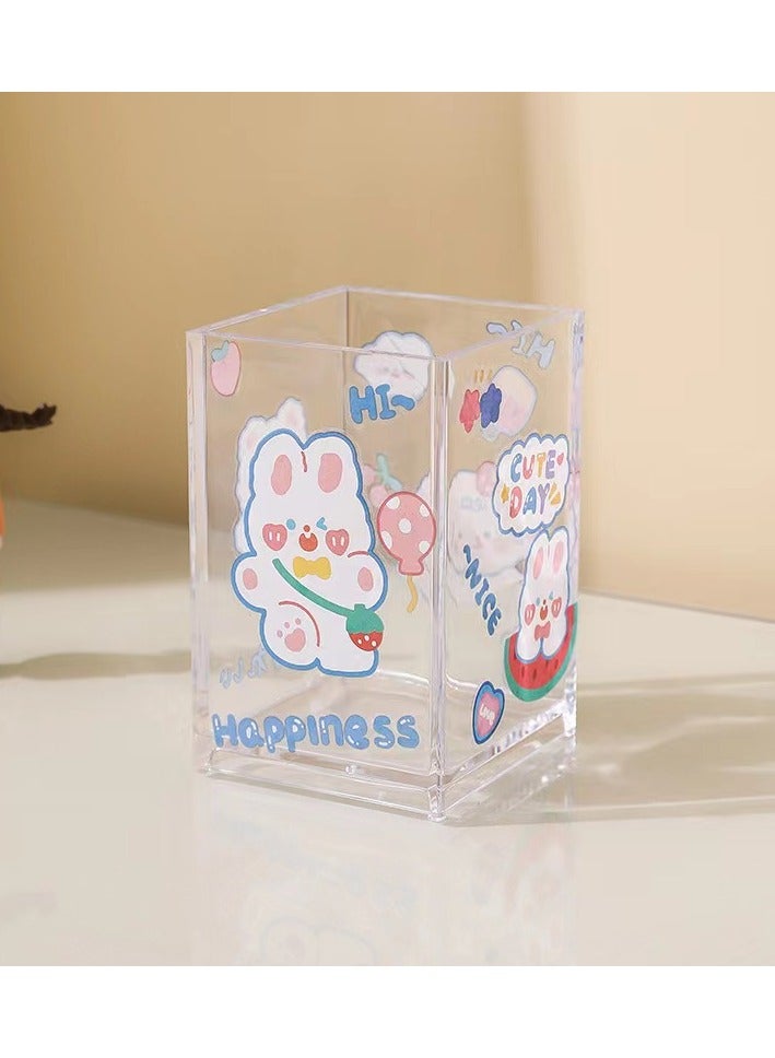 Makeup Brush Holder Organizer Square Clear Cosmetic Container Storage Holder