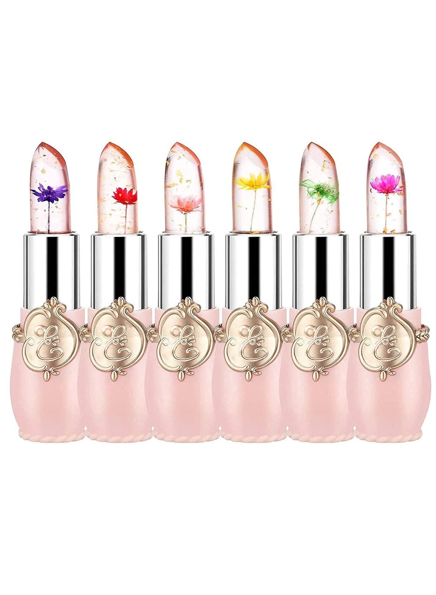 6-Piece Flower Jelly Lipstick Set Temperature Change Moisturizer