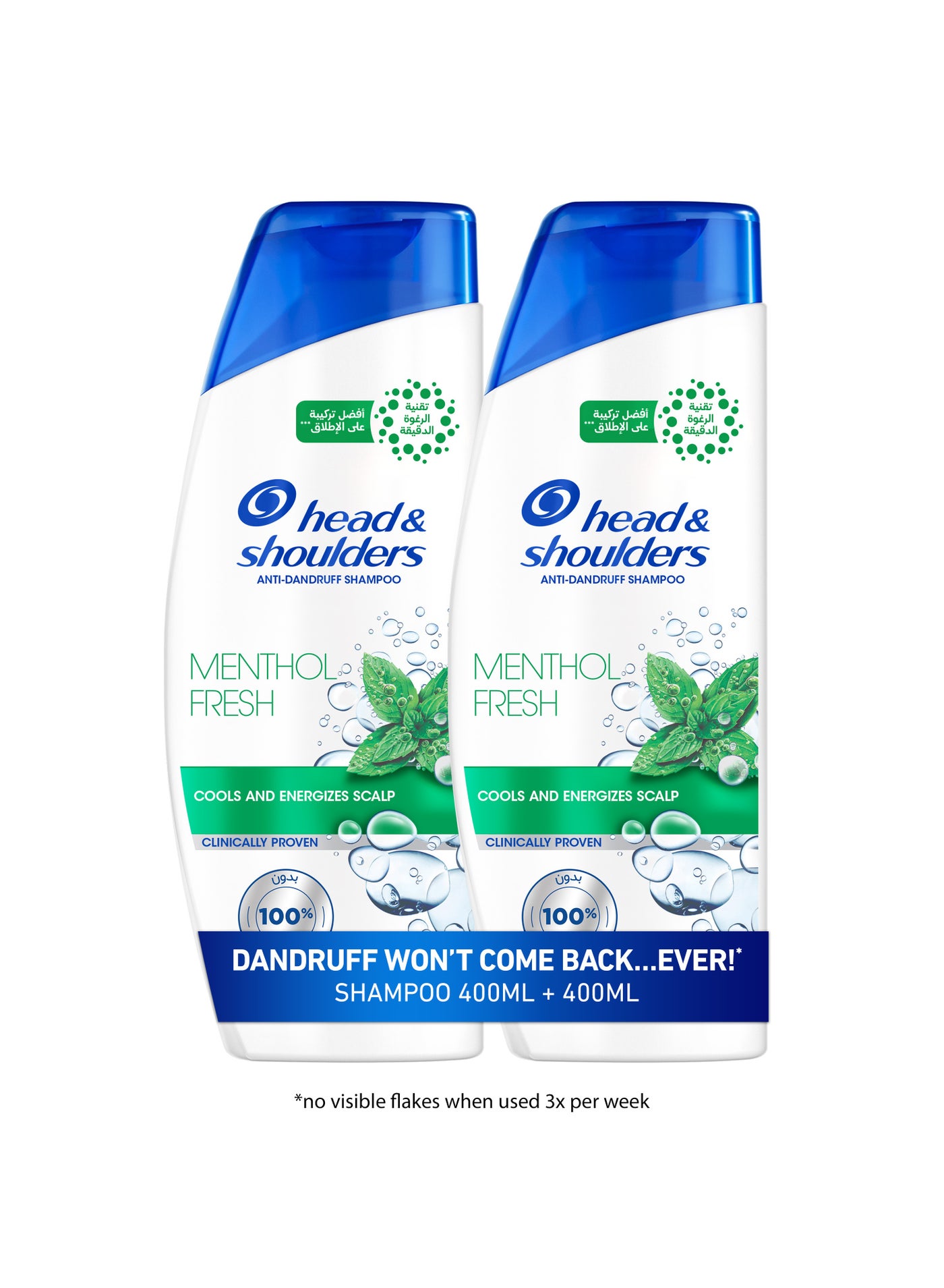 Menthol Fresh Anti-Dandruff Shampoo With Maxfoam Technology Dandruff Wont Come Back Cools And Energizes Scalp 350ml +350ml