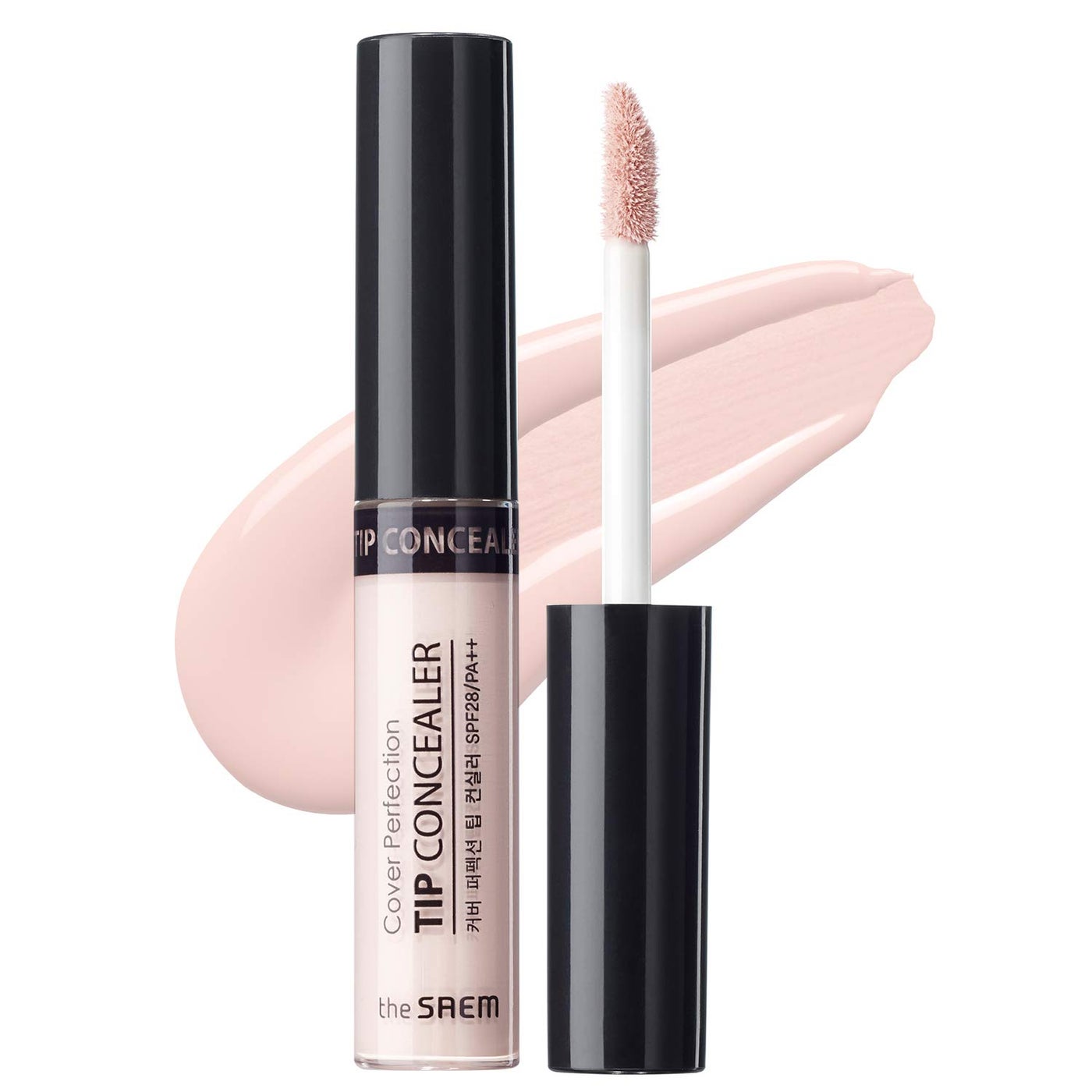 THESAEM Cover Perfection Tip Concealer 0.2 fl.oz. - Brightener Highlighting Concealer for Luminous Glow - High Coverage Long Lasting - Korean Makeup Highlighter for Defined Radiant Look