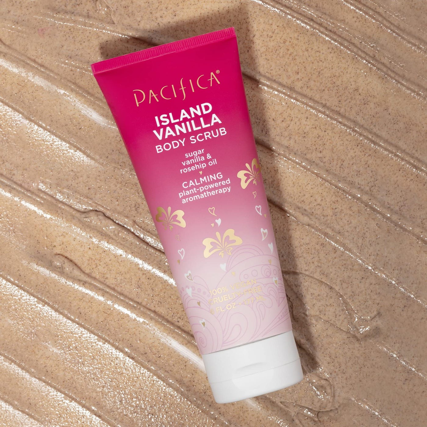 Pacifica Body Scrub - Sugar Island Vanilla Full Body Wash â€“ Exfoliating & Moisturizing w/ Rosehip Oil - Coconut & Vanilla Scented - Clean Beauty Vegan & Cruelty-Free Dermatologist Tested