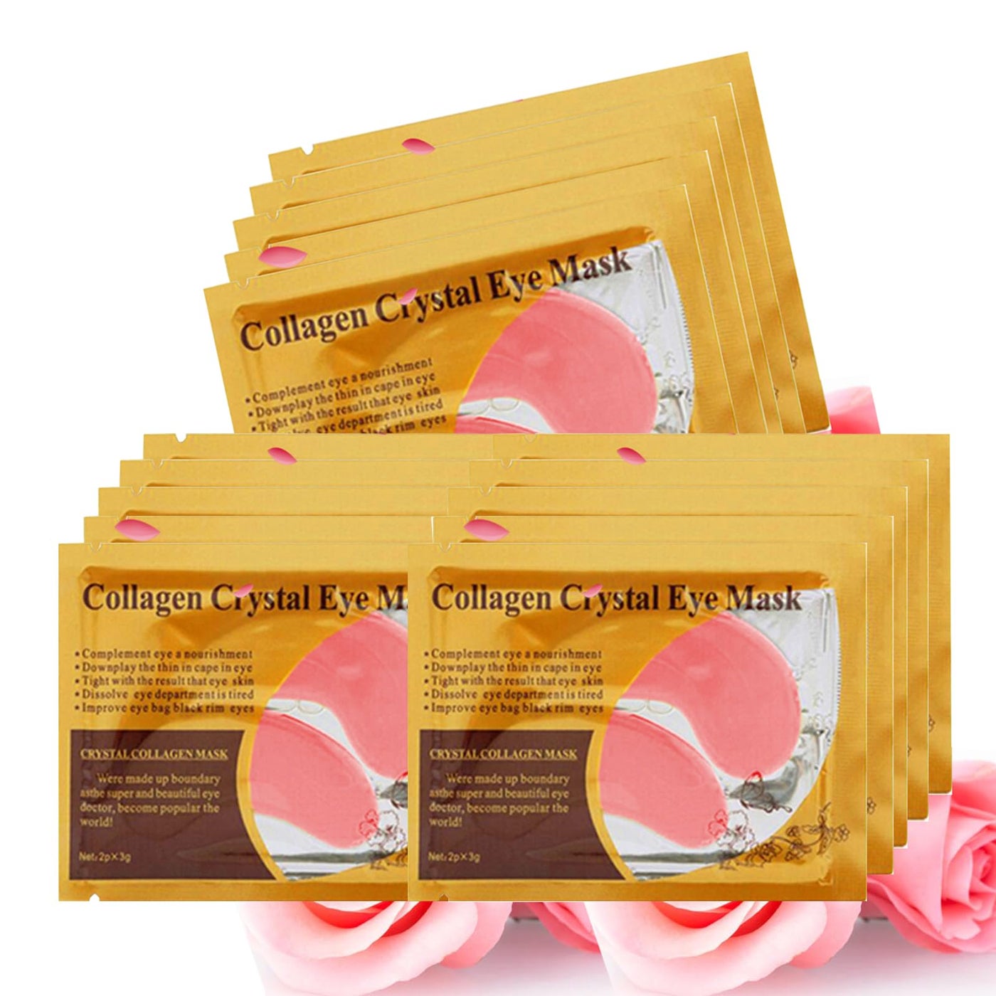 Felico Under Eye Patches, 30PCS Pink Eye Mask, Eye Gel Pads With Collagen Treatment for Reducing Dark Circles, Lighten Wrinkles Anti-Aging Moisturizing, Fine Lines Eye Bags Puffiness Women Men