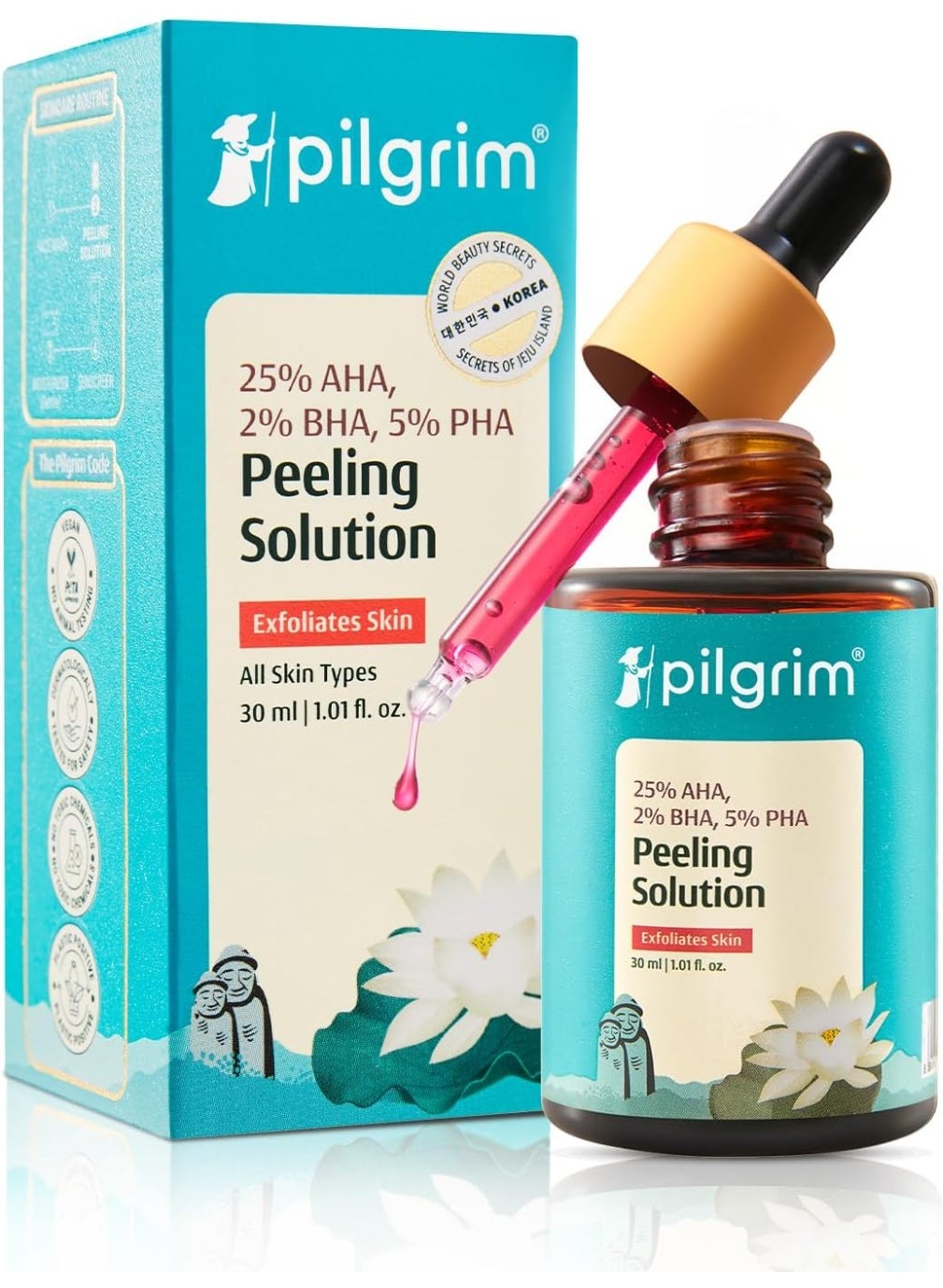 25% Aha + 2% Bha + 5% Pha Peeling Solution 30Ml For Face & Body |10-Minute Facial At Home|Gentle Exfoliating Serum For Tan Removal |For Glowing Skin Even Skin Tone, Pore Cleansing| Unisex