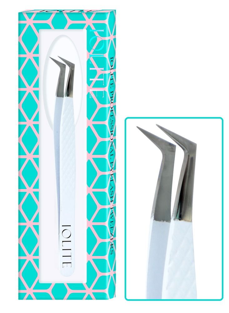Lash Tweezers Professional Stainless Steel Curved Precision Tweezer for Eyelash Extensions, Volume Lashes, Electronics, Laboratory Work, Jewelry-Making,Crafting,Soldering, 2D-3D False Lashes, Nail Art