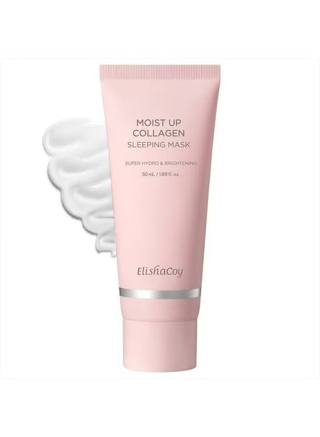 Moist Up Collagen Sleeping Mask, Overnight Sleeping Face Mask, Face Gel Cream Moisturizer with Vitamin E and Niacinamide, Moisturizing, Anti-Aging, Radiance Care, 50ml / 1.69 fl.oz