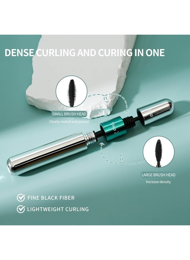 2 in 1 Mascara 5x Longer Waterproof Lash Cosmetics Natural Lengthening and Thickening Effect No Clumping Superstrong Magic 4d Silk Fiber