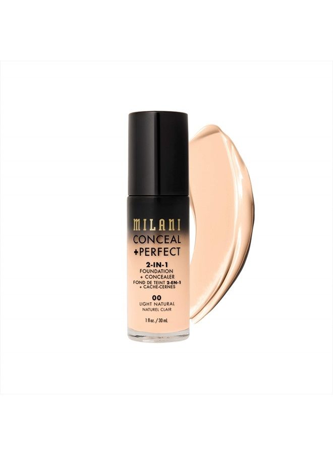 Conceal + Perfect 2-in-1 Foundation + Concealer - Light Natural (1 Fl. Oz.) Cruelty-Free Liquid Foundation - Cover Under-Eye Circles, Blemishes & Skin Discoloration for a Flawless Complexion