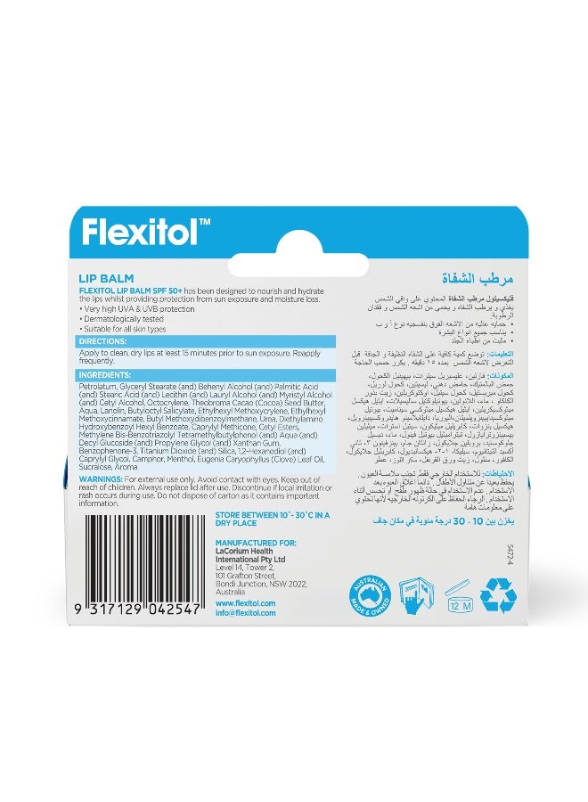 Flexitol Lip Balm SPF 50+ for Sun Protection & Dry Lips, UV Protection Formula – 10g - image 2
