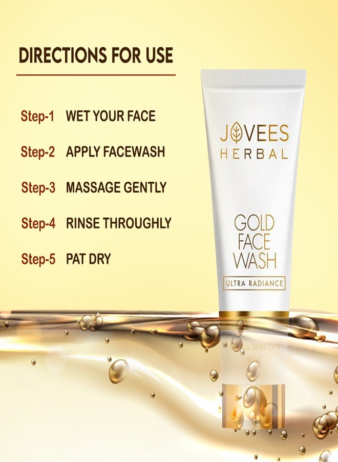 Jovees Herbal Ultra Radiance Gold Face Wash 100ml | Nourishes & Hydrates Skin | Reduces Dark Spots, Improves Skin Texture | For All Skin Types - image 4