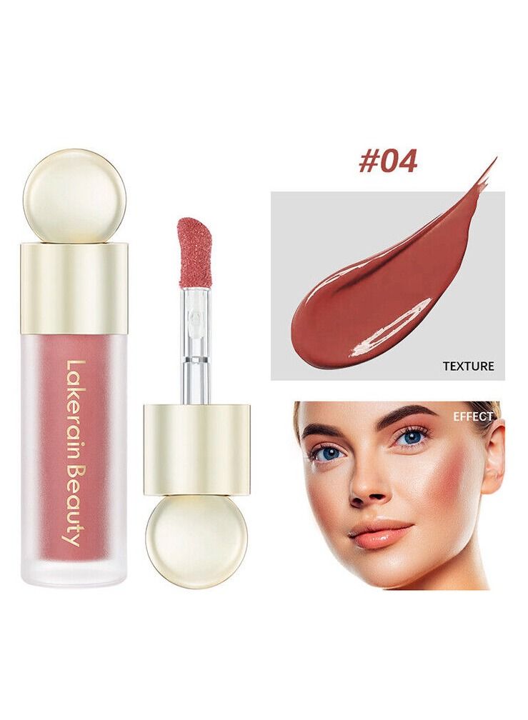 Moisturizing Lightweight Liquid Blush Natural Matte Finish Looking Dewy Cheek Tint Soft Cream Face Blush Stick Long-Wearing Perfect Blending Liquid Blush Makeup for Cheeks 7.5ml No.04