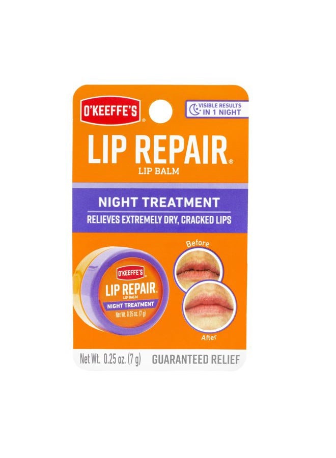 Lip Repair Night Treatment Lip Balm for Dry, Cracked Lips - 0.25 Ounce Jar (1 Pack) - Moisturizer Extremely Cracked, Dry Lips