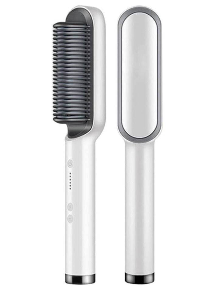 Hair Straightener Brush, Ion Hair Straightener Brush Electric Hair Straightening Comb, 5 Temp Settings, Auto Temperature Lock-Off, 30s Fast Heating Anti-scald Hot Brush.