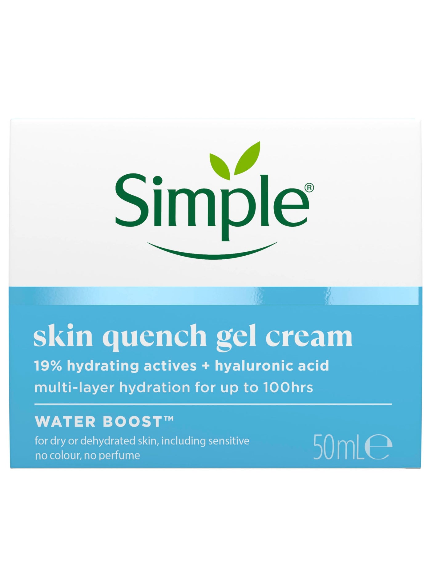 Water Boost Skin Quench Gel Face Cream with 19% Hydrating Actives and Hyaluronic Acid Moisturiser For Dry Skin 50ml