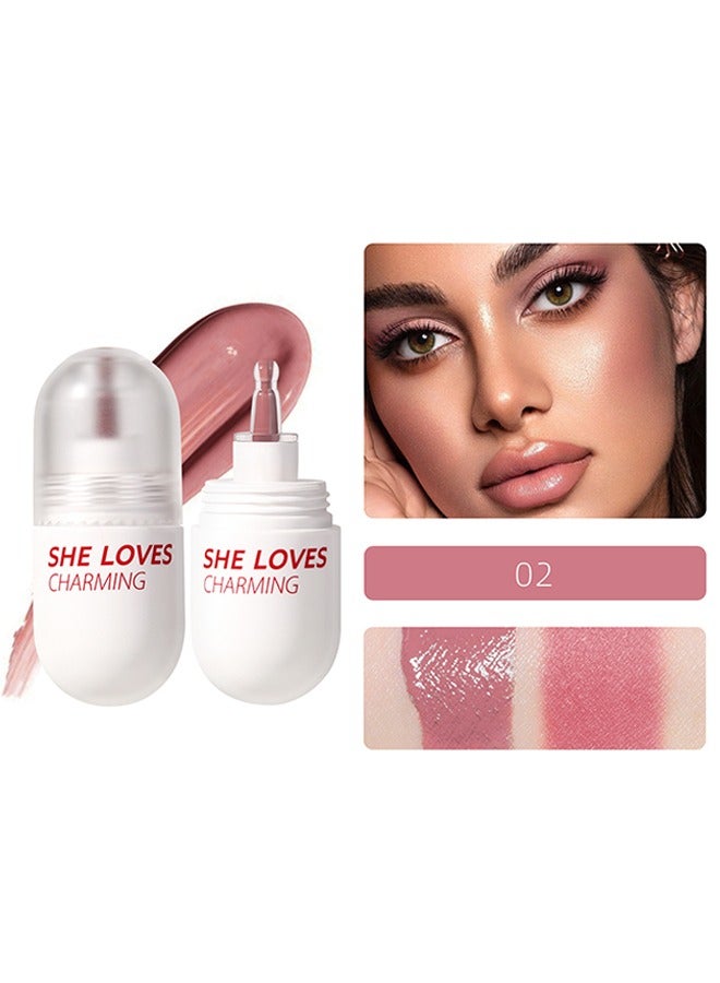 Charming  Liquid Blush- Velvet Cream Lightweight Natural Looking Waterproof Long Lasting Blush Makeup for Cheek Natural Looking Soft Cream Liquid Blush Stick (#02)