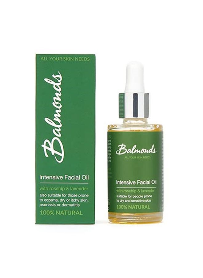 Balmonds - Intensive Facial Oil - 1.1fl.oz. (30ml) - 100% Natural Skin Oil - Vitamin E Oil - Vegan - Free From Fragrance - All Skin Types