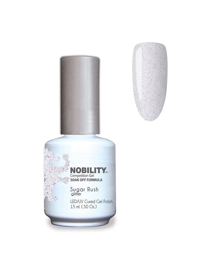 Nobility Soak Off Sugar Rush UV Led Cured Nail Polish Color Holographic Glitter 15 ml Nbgp180