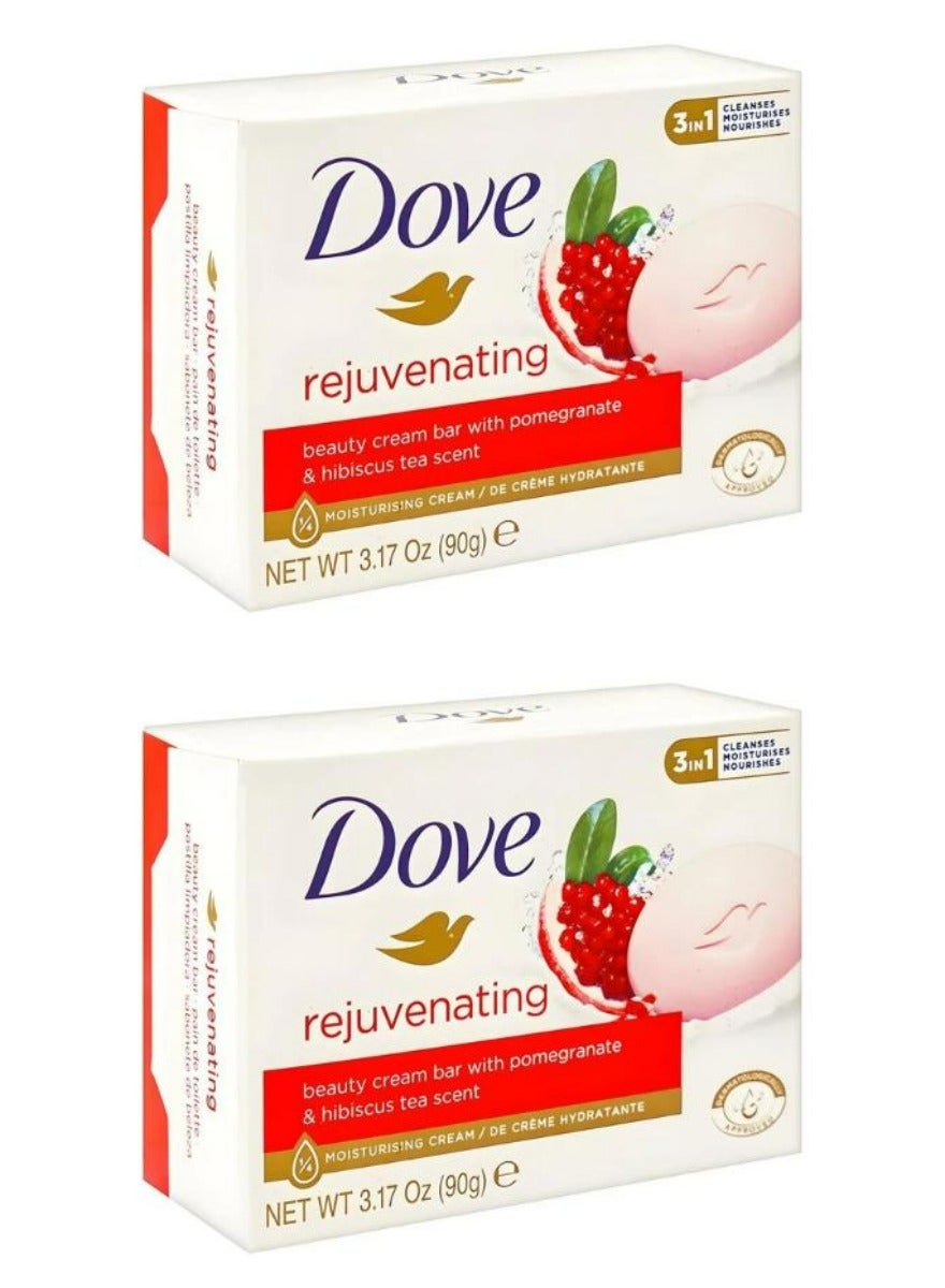 Rejuvenating Beauty Cream Bar With pomegranate And Hibiscus Tea Scent 90 g 2 Pcs