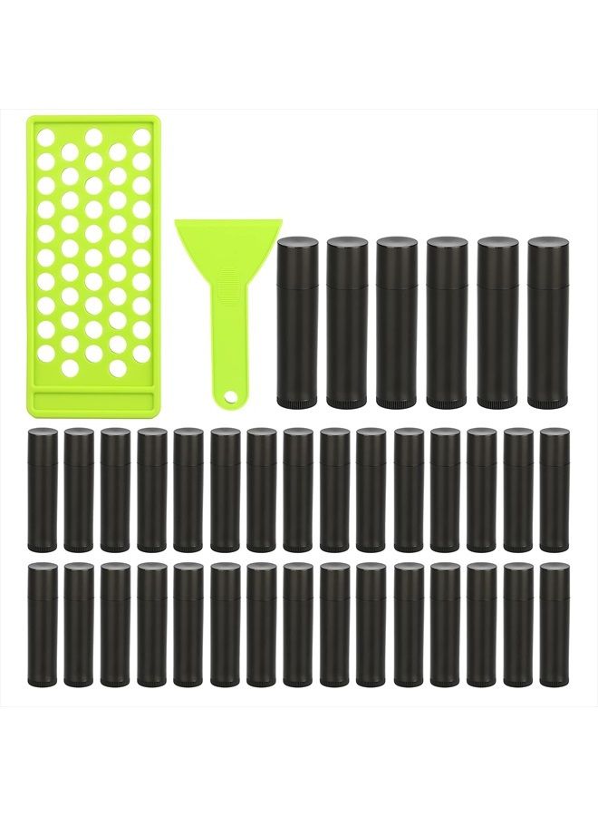 Professional Lipsticks Filling Tray Kits, Including 1 Pieces Lip Balms Filling Tray 1 Pieces Spatula and 50 Pieces Empty Lip Balm Tubes with Caps DIY Lipstick Gifts for Women Grils Business