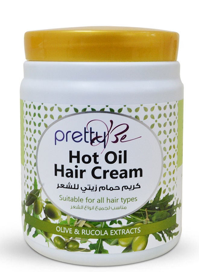 Hot Oil Hair Cream With Olive & Rucola Extracts, Suitable For All Hair Types - 1000ml