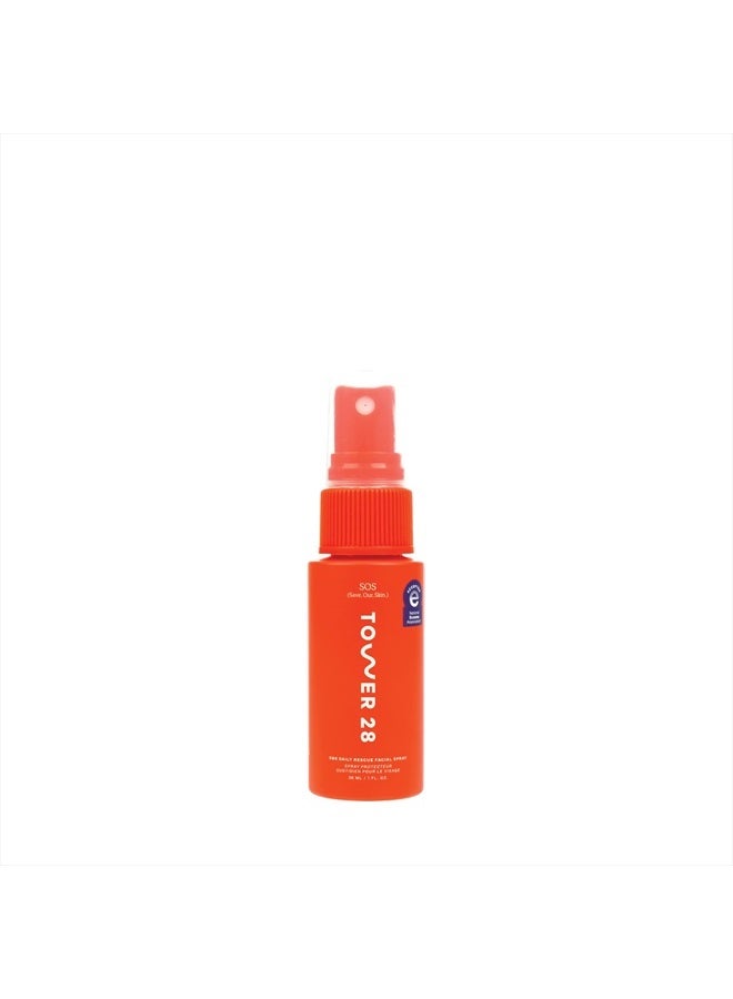 SOS Daily Rescue Facial Spray for Sensitive Skin, Hypochlorous Acid Spray Helps Reduce Redness and Breakouts, Travel Size Toner for Face, 1 FL Oz