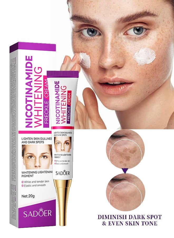 Nicotinamide Whitening Anti-Freckle Cream ， Face Moisturizing and Whitening Cream for Dark Spots Anti Aging Spots Sun Spots and Freckle Removing 20g