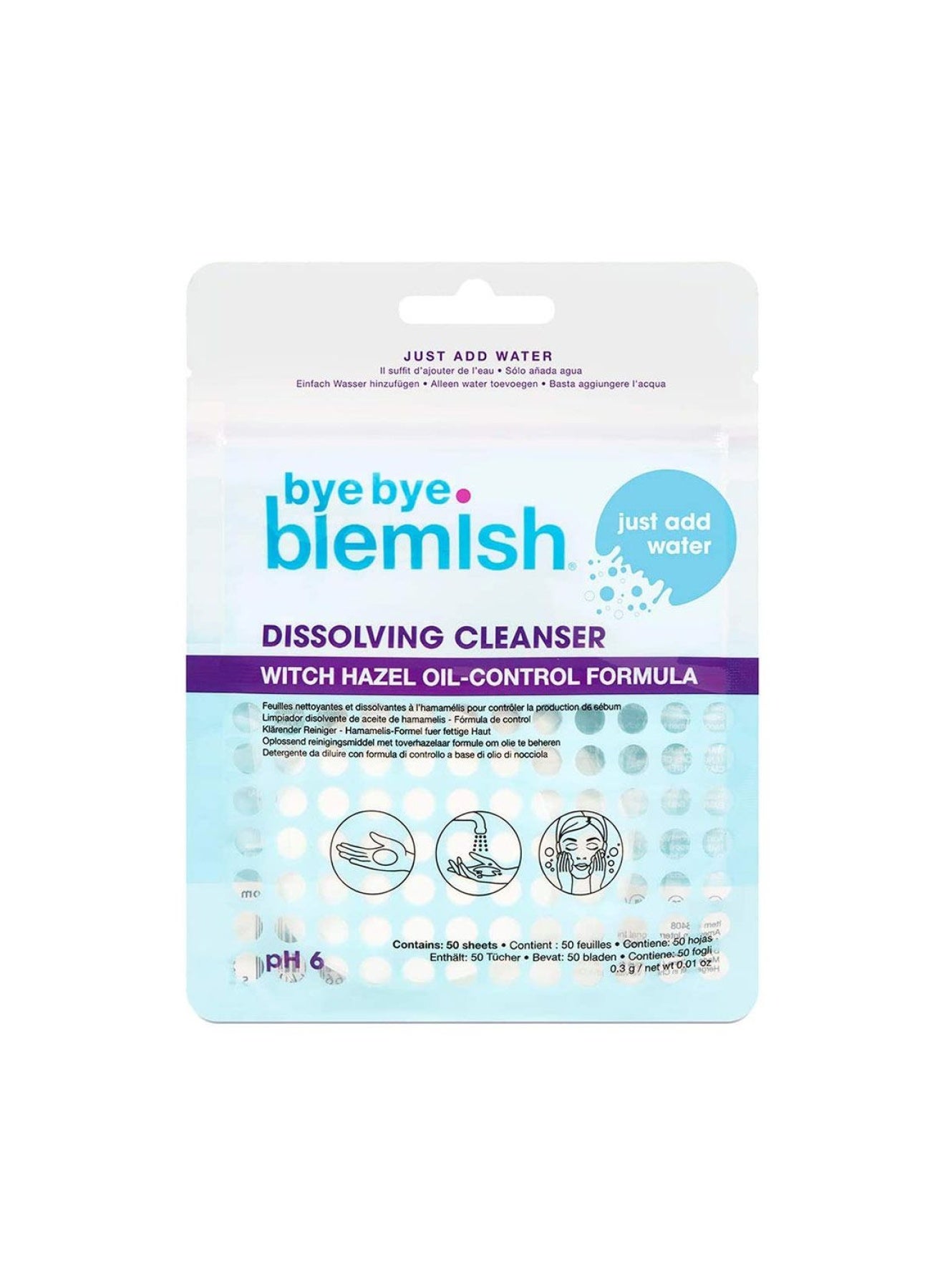Dissolving Cleanser Sheets, Pack Of 50