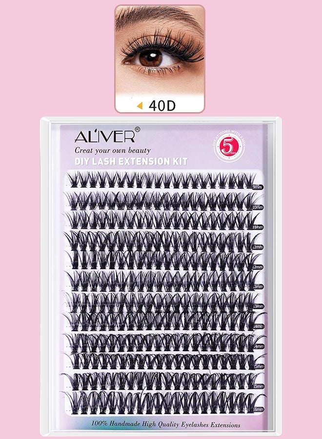 240 Pcs Lash Clusters Eyelash Extensions Wispy False Eyelashes Lash Clusters DIY Eyelash Extensions Individual False Eyelashes for Women 40D