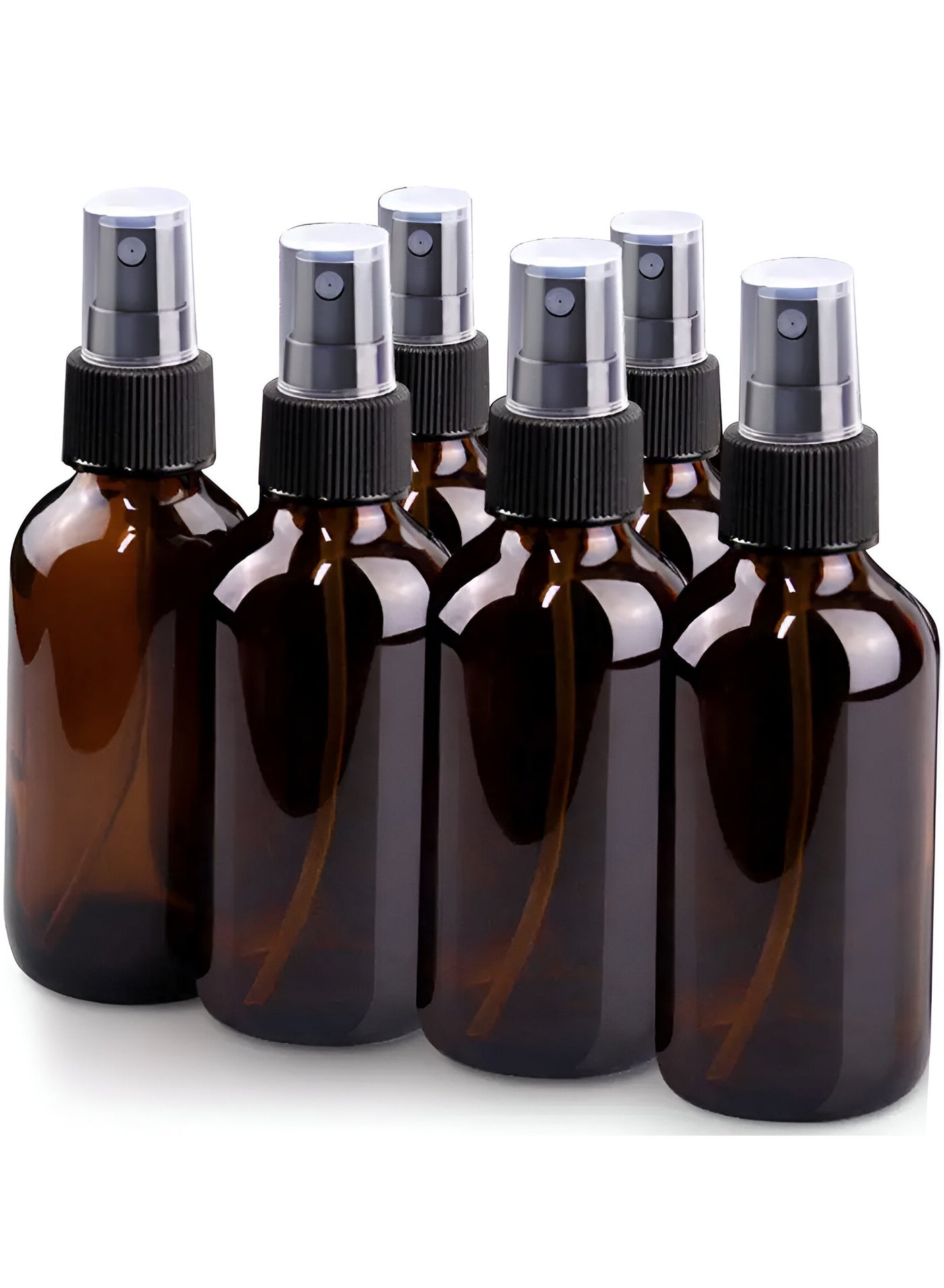 Amber Glass Spray Bottles 6 Pack for Essential Oils Empty Bottle Small Fine Mist Spray Bottle Glass Bottle Reuasable Spray Bottle Amber Bottle 60 ml