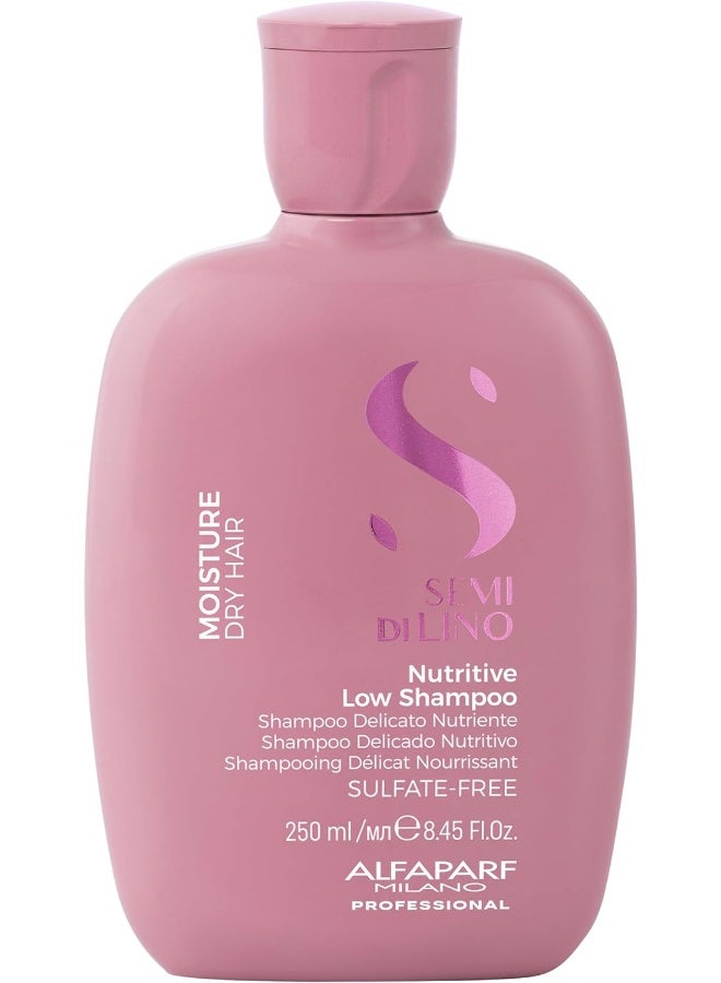 Semi Di Lino Moisture Nutritive Low Shampoo 250ml | Sulfate-Free Shampoo for Dry Hair, Gentle Cleansing, Hydration And Frizz Control