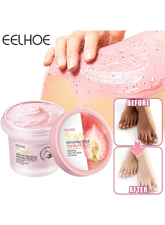 Exfoliating Scrub Honey Peach，Peach Body Scrub Moisturizing Moisturizing Oil Control Cleaning Softening Chicken Skin Scrub 100g