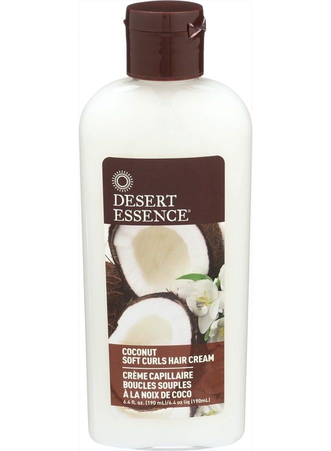 Soft Curls Hair Cream- Coconut - 6.4 Fl Ounce - Luster & Bounce - 100% Vegan - Gluten, Wheat & Silicone Free - Salon Style Shine - Repair Cream - Hair Hydration & Nourishment