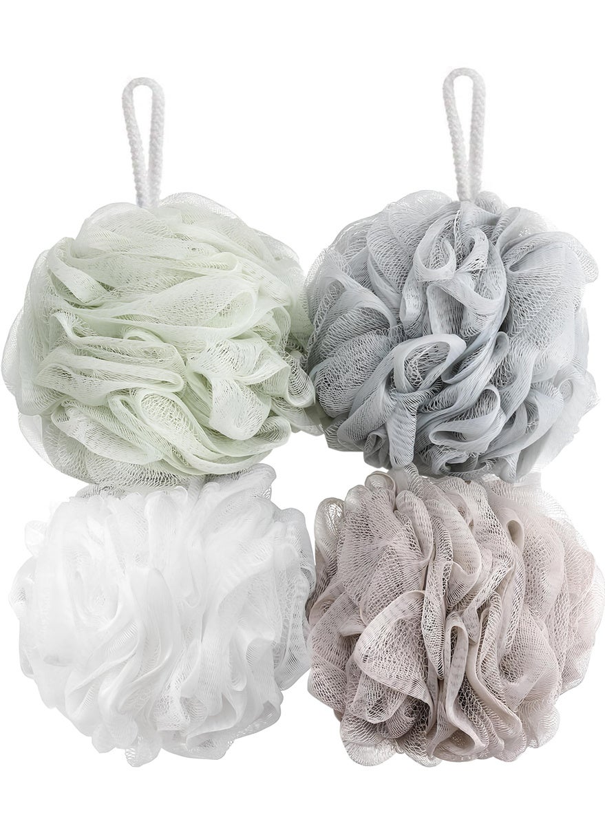 Bath Sponge Loofah Mesh Pouf Body Wash Scrunchies Shower Puff Pack of 4